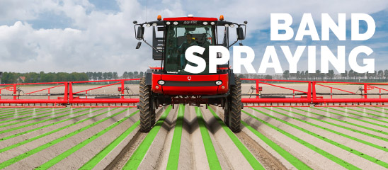 Agrifac band spraying save inputs spray on or inbetween the rows