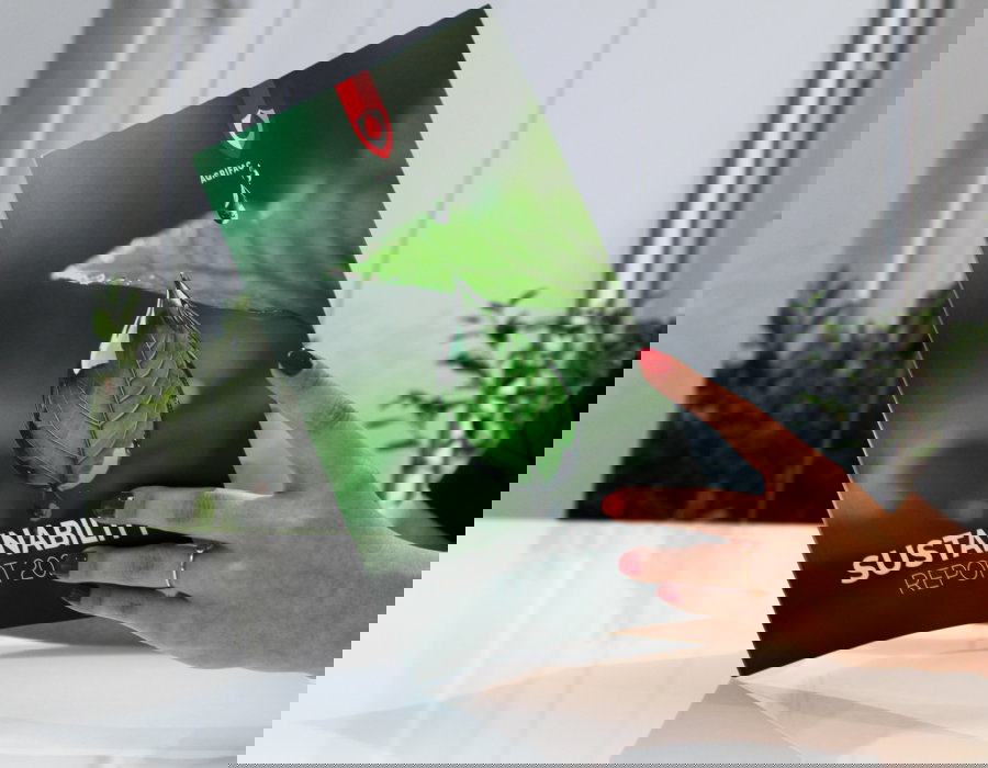 A photo of the sustainability report of Agrifac.