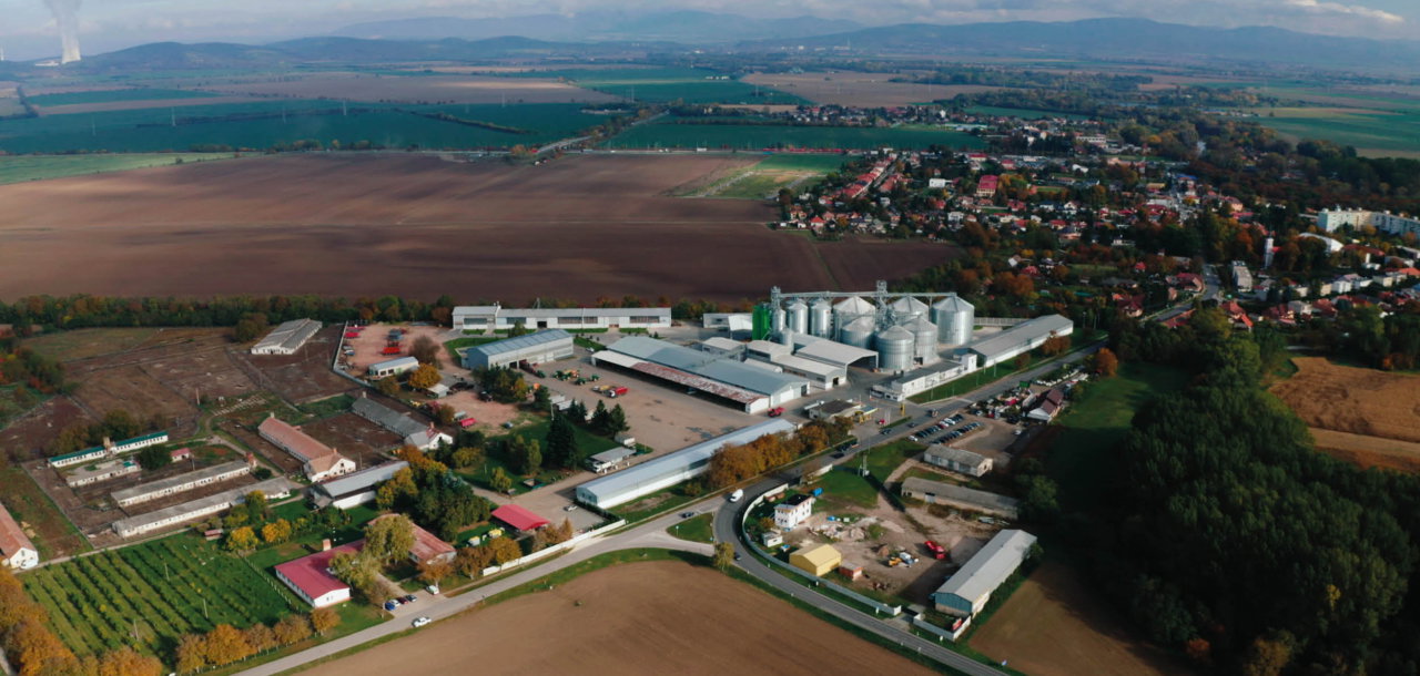 Drone shot of Donau Farm.